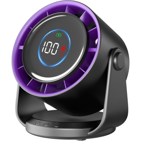 Rintea Ventilador de Mesa Potente, 100 Velocidades, 4000mAh Recargable ventilador con Inclinación Variable de 115° y Función de