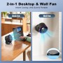 Rintea Ventilador de Mesa Potente, 100 Velocidades, 4000mAh Recargable ventilador con Inclinación Variable de 115° y Función de