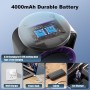 Rintea Ventilador de Mesa Potente, 100 Velocidades, 4000mAh Recargable ventilador con Inclinación Variable de 115° y Función de