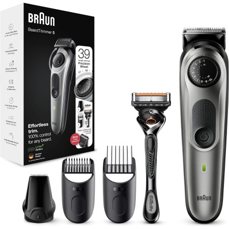 Braun Cortadora de barba serie 5 y cortadora de pelo con maquinilla de afeitar Gillette Fusion5 ProGlide, 39 ajustes de