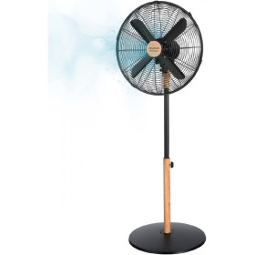 Cecotec Ventilador de Pie EnergySilence 600 Woodstyle. 50 W, Acabado en Madera, Diámetro 16" con 4 Aspas, 3 Velocidades,