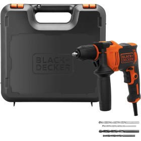 BLACK+DECKER Taladro Percutor con Cable 710W, Portabrocas 13mm, Incluye 4 Brocas, empuñadura lateral y maletín, Velocidad 0-2800