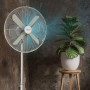 Cecotec Ventilador de Pie EnergySilence 610 Steelstyle. 50 W, Acabado en Acero, Diámetro 16" con 4 Aspas, 3 Velocidades,