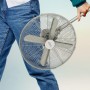 Cecotec Ventilador de Pie EnergySilence 610 Steelstyle. 50 W, Acabado en Acero, Diámetro 16" con 4 Aspas, 3 Velocidades,