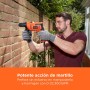 BLACK+DECKER Taladro Percutor con Cable 710W, Portabrocas 13mm, Incluye 4 Brocas, empuñadura lateral y maletín, Velocidad 0-2800