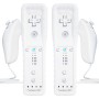 TechKen 2 Piezas Controller para Wii con Nunchuck,Mando Wii Motion Plus Integrado con Nunchuk Controller Funda de Silicona