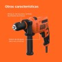 BLACK+DECKER Taladro Percutor con Cable 710W, Portabrocas 13mm, Incluye 4 Brocas, empuñadura lateral y maletín, Velocidad 0-2800