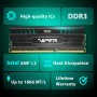 Patriot Memory Viper 3 Black Mamba DDR3 1866 16GB (2x8GB) C10 Kit Memoria de Juego XMP 1.3 Negro PV316G186C0K