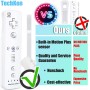 TechKen 2 Piezas Controller para Wii con Nunchuck,Mando Wii Motion Plus Integrado con Nunchuk Controller Funda de Silicona