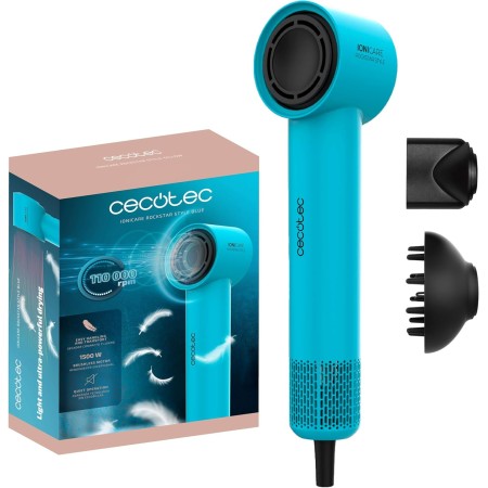 Cecotec Secador de Pelo IoniCare RockStar Nano IonTech Aluminum, Secador Con Plasma, 110000 Rpm, Pantalla, Control Inteligente