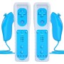 TechKen 2 Piezas Controller para Wii con Nunchuck,Mando Wii Motion Plus Integrado con Nunchuk Controller Funda de Silicona