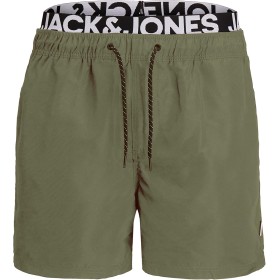 JACK & JONES Jjiaruba Jjswimshorts AKM Db WB Solid Bañadores Ajustados para Hombre
