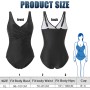 BDSHUNBF Traje de Baño de Una Pieza, Bañadores Mujer Reductores, Control de Barriga Fruncido Bañador Halter Cuello en V Push Up,