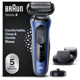 Braun Series 6 Afeitadora Eléctrica Hombre, Máquina de Afeitar Barba con Recortadora, EasyClick, Base De Carga, SensoFlex, Uso