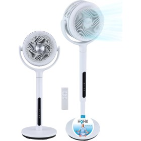 MIDEA Ventilador de Pie de 12 Velocidades con Control Remoto - Ventilador Silencioso con Oscilación 120º + 135º - Ventiladores