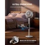 MIDEA Ventilador de Pie de 12 Velocidades con Control Remoto - Ventilador Silencioso con Oscilación 120º + 135º - Ventiladores