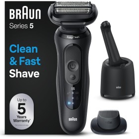 Braun Series 5 52-N7200cc Afeitadora Eléctrica, Con Centro De Limpieza SmartCare, Accesorios EasyClick, Negra