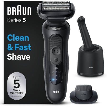 Braun Series 5 52-N7200cc Afeitadora Eléctrica, Con Centro De Limpieza SmartCare, Accesorios EasyClick, Negra