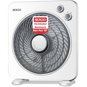 SOGO Ventilador Rotatorio Box-Fan 10" Con Temporizador 60 Minutos - Ventilador Compacto Bajo Ruido Para Dormitorio - 3
