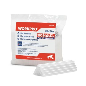 WORKPRO, Juego de 200 barras de pegamento en caliente, 100 x 7 mm, barras de pegamento transparentes universales para pistola de