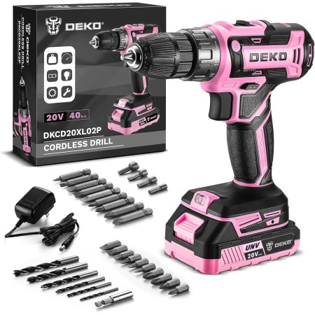 Taladro eléctrico inalámbrico: DEKOPRO Taladro inalámbrico de 20 V taladro inalámbrico con batería y cargador, kit de taladro de