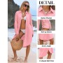 CMTOP Vestido Playa Mujer Verano Casual Camisola Playa Largos Cuello en V Camisa de Manga Larga con Botón Suelto Traje de Baño