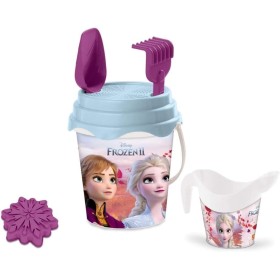 Mondo Toys - BUCKET SET + WATER CAN FROZEN - Juego de cubo de arena ø17 cm con jarra de agua - Juego de playa (6 piezas) para