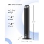 Dreo 28dB Ventilador de torre Cruiser Pro con mando a distancia, 7,9 m/s de velocidad, 90° oscilante, refrigeración silenciosa,