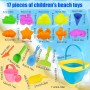 Benaton 17 Piezas Juguetes de Playa para Niños,Juguete Arenero con Rueda de Agua,Cubos de Arena,Palas y Regadera, Juguetes Playa