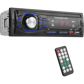 Radio Coche Bluetooth 1 DIN - Autoradio soporta Llamadas Manos Libres, 2 Puertos USB, SD, AUX-in, Radio FM - Reproductor de MP3