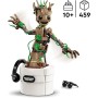 LEGO Marvel Groot Bailarín Figura Articulada del Personaje de Guardianes de la Galaxia, Juguete de Construcción de Superhéroes,