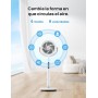 Dreo Smart Ventilador de Pie Silencioso 25dB, 30M de Viento, Turbo Circulador Ventiladores con Mando, 6 Modos, 8 Velocidades,