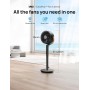 Dreo Smart Ventilador de Pie Silencioso 25dB, 30M de Viento, Turbo Circulador Ventiladores con Mando, 6 Modos, 8 Velocidades,
