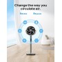 Dreo Smart Ventilador de Pie Silencioso 25dB, 30M de Viento, Turbo Circulador Ventiladores con Mando, 6 Modos, 8 Velocidades,