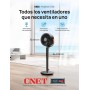 Dreo Smart Ventilador de Pie Silencioso 25dB, 30M de Viento, Turbo Circulador Ventiladores con Mando, 6 Modos, 8 Velocidades,