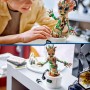 LEGO Marvel Groot Bailarín Figura Articulada del Personaje de Guardianes de la Galaxia, Juguete de Construcción de Superhéroes,