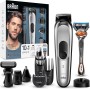 Braun MGK7020 10 En 1 - Recortadora Barba y Cortapelos Todo en Uno con Afeitadora Cuerpo, Nariz y Orejas, Afeitadora Mini,