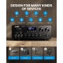 Moukey Receptor de Amplificador de Audio Estéreo de 2 Canales, Bluetooth Amplificador Audio 200W con USB, SD, AUX, RCA, Mic in