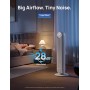 Dreo 20dB ventilador de pie silencioso, ventiladores de torre con velocidad de 7,6 m/s, 4 velocidades, rotación de 90°,