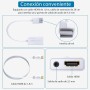AUTOUTLET Adaptador Wii a HDMI, Convertidor Wii Hdmi Cable Extensión de 20cm 1080P / 720P Full HD, Salida de Audio de 3,5mm y
