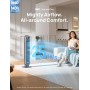 Dreo 20dB ventilador de pie silencioso, ventiladores de torre con velocidad de 7,6 m/s, 4 velocidades, rotación de 90°,