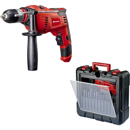 Einhell Taladro percutor eléctrico con cable TC-ID 1000 Kit (1010 W, 230 V, 3000 rpm, 15 piezas de perforación)