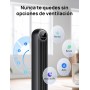 Dreo 20dB ventilador de pie silencioso, ventiladores de torre con velocidad de 7,6 m/s, 4 velocidades, rotación de 90°,