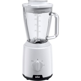 Braun PowerBlender 1, Batidora con Jarra Triangular Única en Vidrio, 2 Velocidades, Función de Trituración de Hielo, JB1050WH,