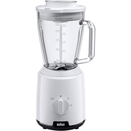 Braun PowerBlender 1, Batidora con Jarra Triangular Única en Vidrio, 2 Velocidades, Función de Trituración de Hielo, JB1050WH,