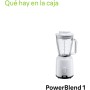 Braun PowerBlender 1, Batidora con Jarra Triangular Única en Vidrio, 2 Velocidades, Función de Trituración de Hielo, JB1050WH,