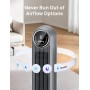 Dreo 20dB ventilador de pie silencioso, ventiladores de torre con velocidad de 7,6 m/s, 4 velocidades, rotación de 90°,