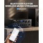 Moukey Receptor de Amplificador de Audio Estéreo de 2 Canales, Bluetooth Amplificador Audio 200W con USB, SD, AUX, RCA, Mic in
