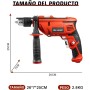 Enventor Taladro Percutor con Cable 900W, 37 Accesorios, Función 2 en 1, Velocidad Variable 0-3000RPM, Mango Auxiliar de 360°,
