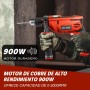 Enventor Taladro Percutor con Cable 900W, 37 Accesorios, Función 2 en 1, Velocidad Variable 0-3000RPM, Mango Auxiliar de 360°,